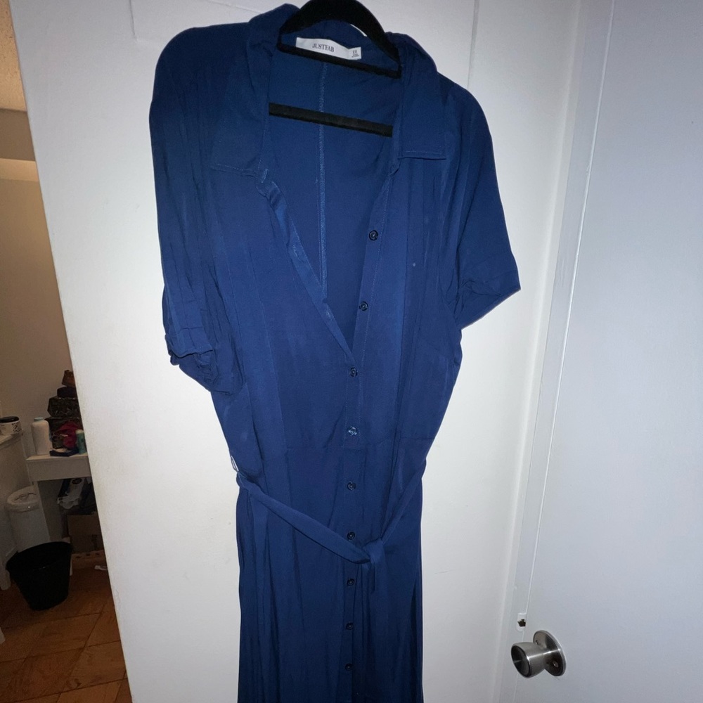 Button down knee length dress